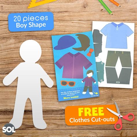 40 Paper People Cut Outs For Kids Arts And Crafts 20 Boys And 20