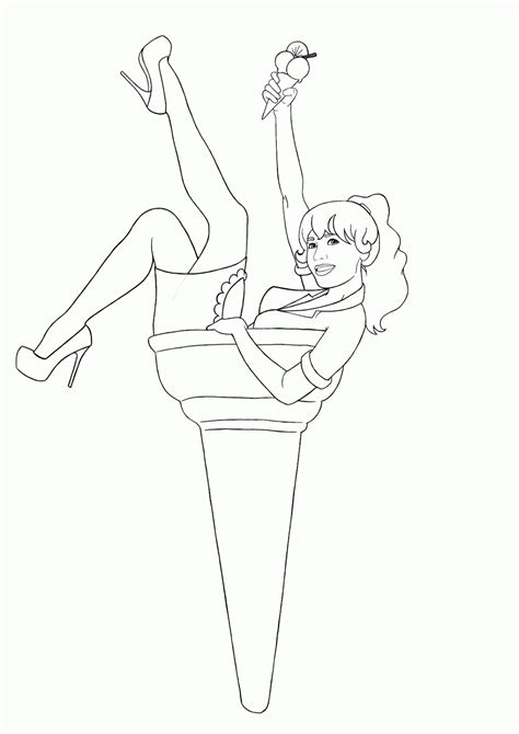 Burlesque Pin Up Girl Pages Coloring Pages