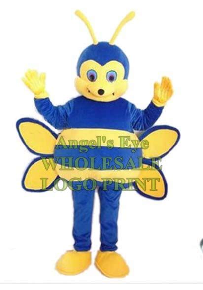 Blue Bee Mascot Costume Custom Adult Size Cartoon Character Cosplay