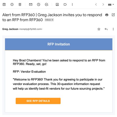 How To Write An Rfp Invitation Email To Vendors Responsive