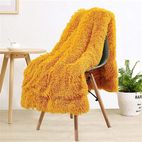 Lochas Super Soft Shaggy Faux Fur Blanket Plush Fuzzy Bed Throw Decorative Washable