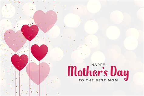 Happy Mothers Day Background With Heart Balloons Download Free