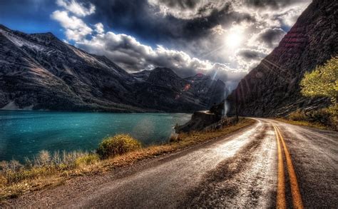 1920x1080px 1080p Free Download Mountain Road And Cloudy Sky Lakes