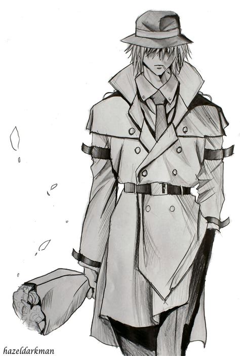 Anime Girl Wearing Trench Coat