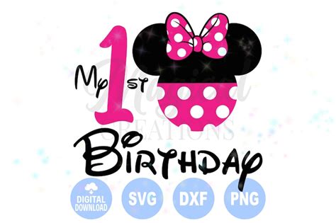 Minnie Mouse 1St Birthday Svg - Minnie Mouse First Birthday SVG Disney