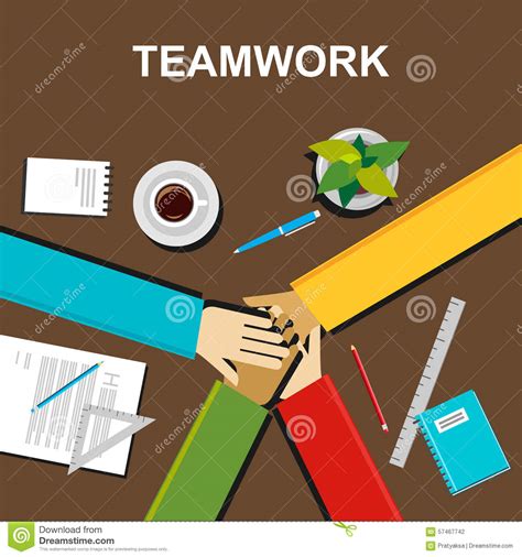 Teamwork Illustration Teamwork Concept Flat Design Illustration