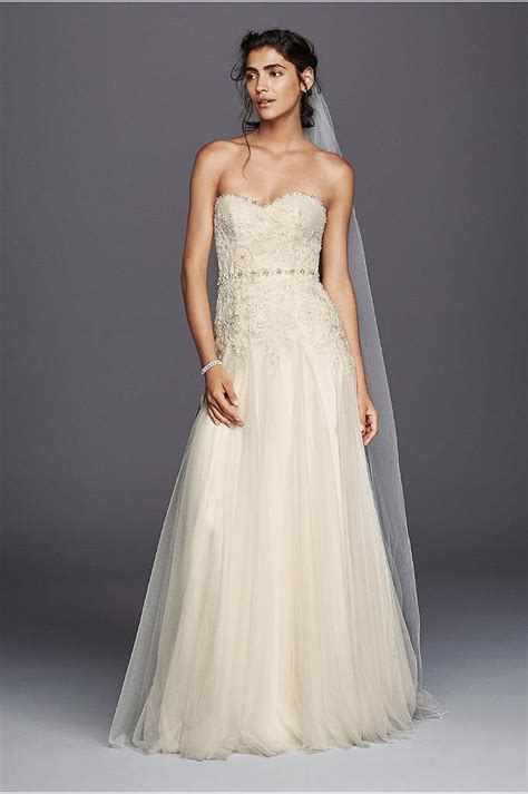 Melissa Sweet Linear Lace Petite Wedding Dress Davids Bridal