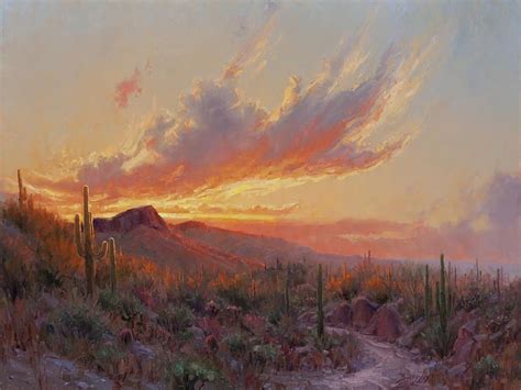 Desert Sunset Painting Watercolor Sunset Sunset Canvas Watercolor