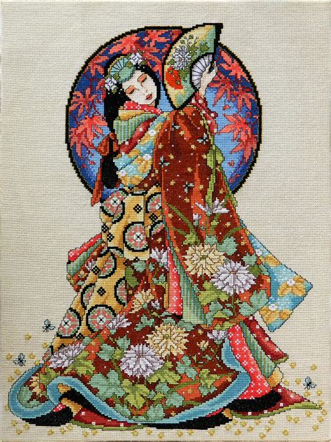 It has been a little less than 3 months and it is still not done yet!this is a cross stitch kit (dimensions gold collection) that i bought on amazon: Elegant Japanese girl completed cross stitch by YANKA-arts ...