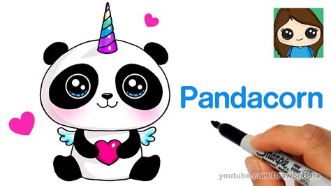 Learn to draw cute round anime eyes. How to Draw a Pandacorn Cute and Easy - YouTube