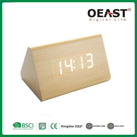 Led Big Size Backlight Wooden Clock With Sound Control Function China