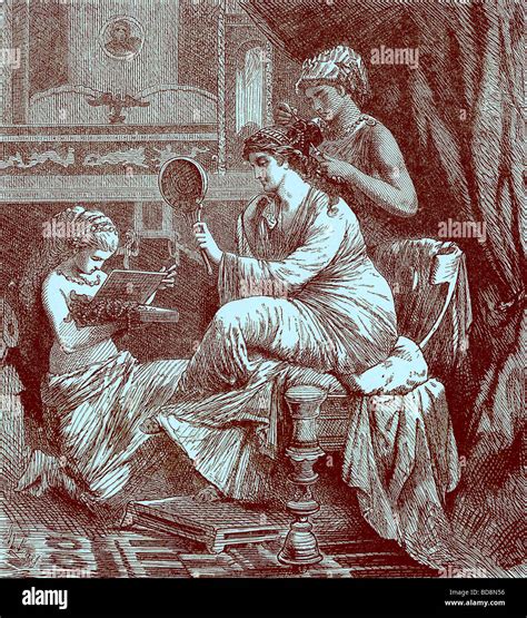 Dame Romaine à Sa Toilette Illustration De L Histoire Illustrée Du Monde Ward Lock C 1880 Photo