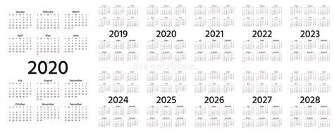 Calendario Di Progettazione Semplice Con Gli Anni 2019 2020 2021