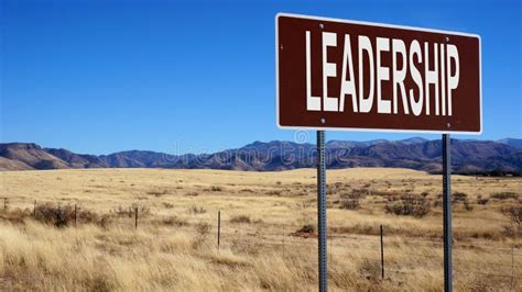 Leadership Road Sign Stock Image Image Of Clipping Improvement 4373467