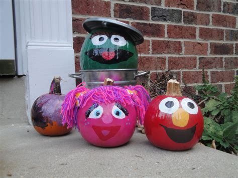 Sesame Street Pumpkins 2010 And Our 3 Year Old Painted Ernie In The