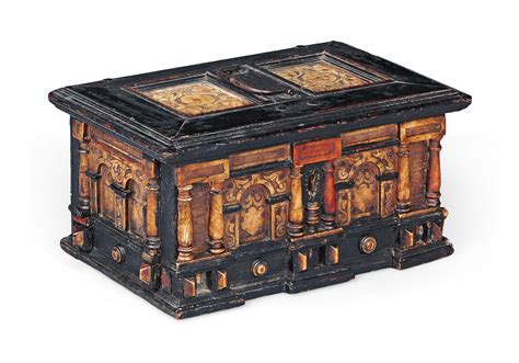 A Malines Alabaster Mounted And Ebonised Table Casket 17th Century