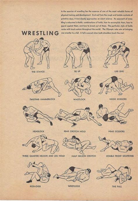 Vintage Wrestling Print Sports Illustration Boys Bedroom Etsy Boys