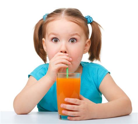 4 Little Girl Drinks Orange Juice Free Stock Photos Stockfreeimages