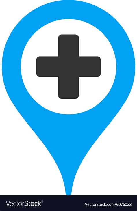 Hospital Map Pointer Icon Royalty Free Vector Image