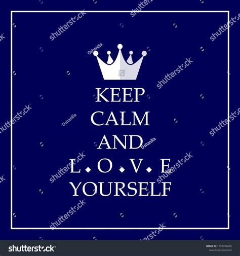 Keep Calm Love Yourself Background Vector Stock Vector Royalty Free