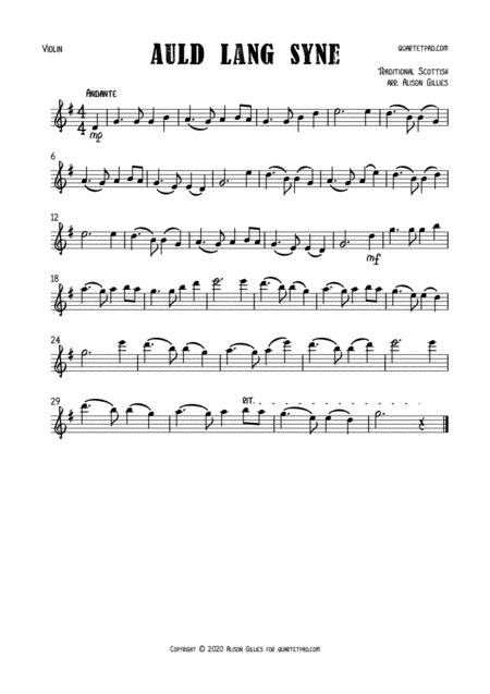 Auld Lang Syne Solo Violin Music Sheet Hot Sex Picture