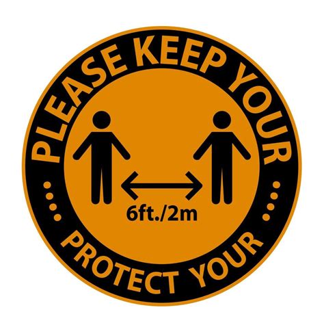 Please Keep Your Distanceprotect Your Social Distancing Sign Isolate