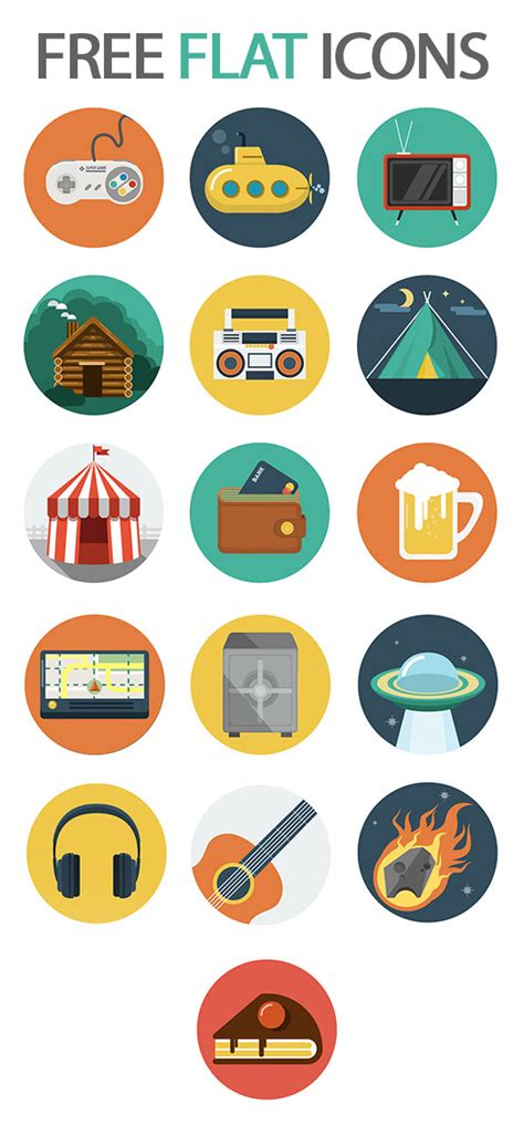 Beautiful Free Flat Icons Set | Icons | Graphic Design Junction