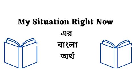 My Situation Right Now Meaning In Bengali English To Bangla