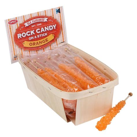 Extra Large Rock Candy Sticks 24 Orange Rock Candy Sticks