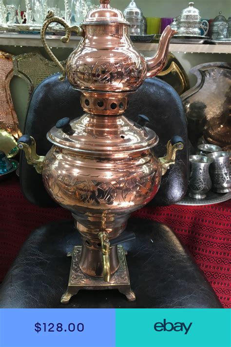Vintage Turkish Handmade Handcrafted Copper Charcoal Samovar Semaver