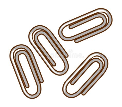 Four Paper Clips On White Background Stock Vector Illustration Of