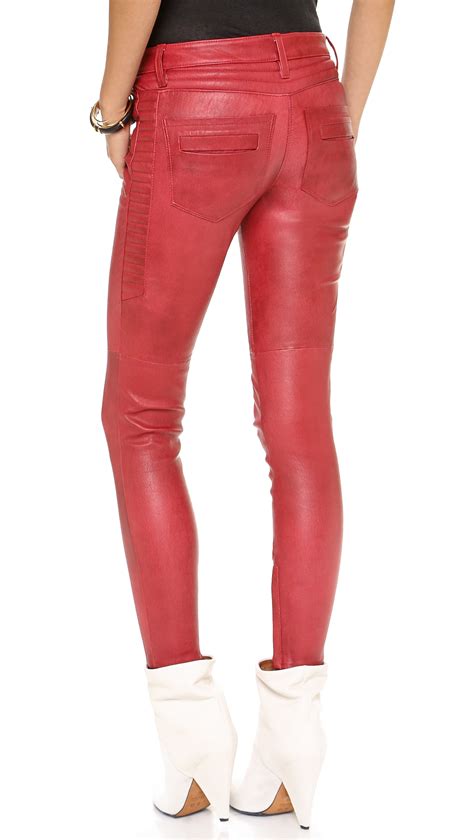 Iro Tiane Leather Pants In Red Lyst