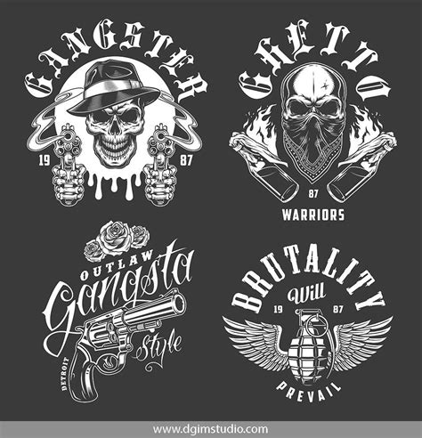 Gangster Bundle Gangster Vector Images Emblems
