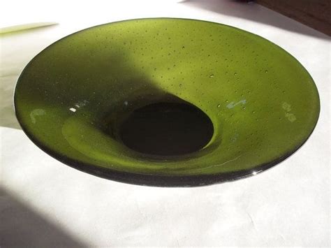 Green Glass Bowl Olive Green Art Glass Bowl Green Home Decor Etsy Green Glass Bowls Glass