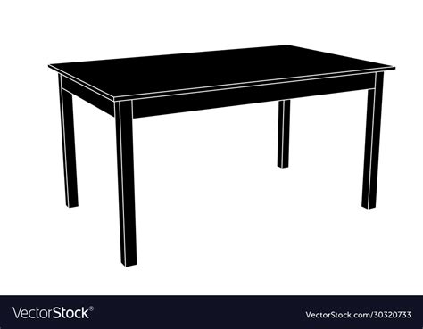 Table Black Outline Drawing Royalty Free Vector Image
