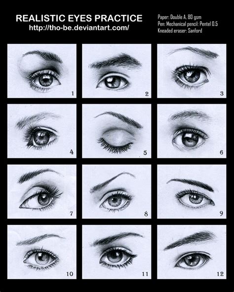 Realistic Eyes Practice By Tho Be On Deviantart