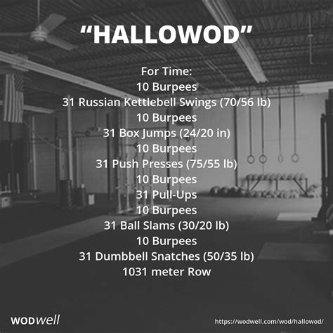 Hallowod Workout Functional Fitness Wod Wodwell Crossfit Workouts At Home Wod Workout