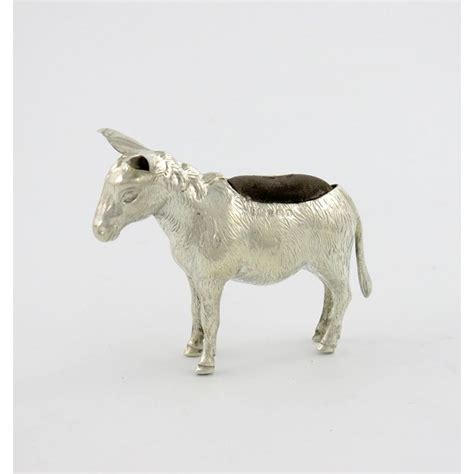 An Edwardian Novelty Silver Donkey Pin Cushion Woolley And Wallis