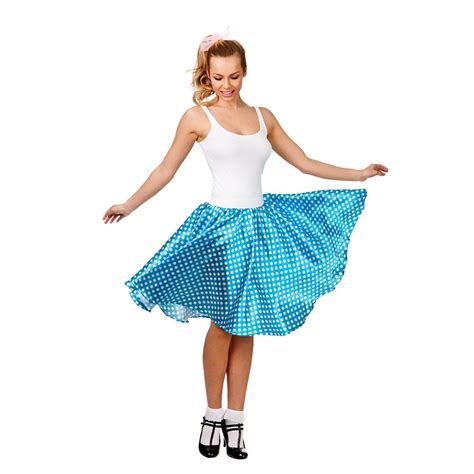 Rock And Roll Polka Dot Skirt 1950s Grease Jive Ladies Fancy Dress