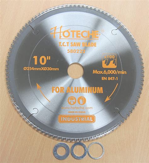 Hoteche 10 X 100t Aluminum Cutting Tct Saw Blade Arbor 5830mm1