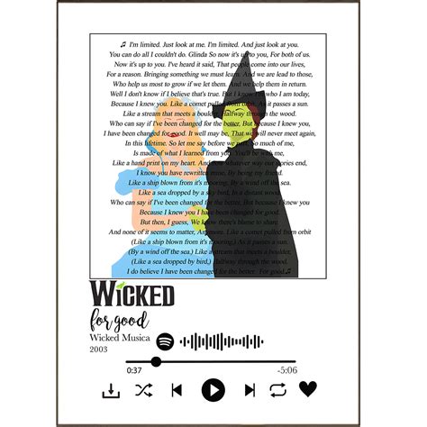 Wicked The Musical For Good Lyrics Modern Wall Art And Prints 98types