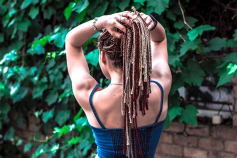 Free Images Green Shoulder Hairstyle Beauty Blond Skin Back Dreadlocks Arm Photo