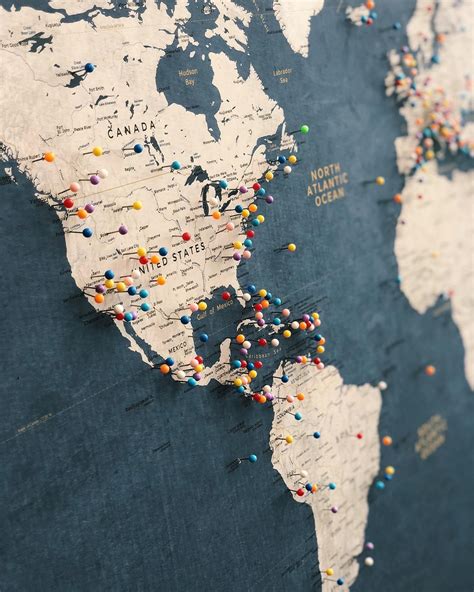 Push Pin Map Executive Style 13x19 Personalized Travel Map Etsy