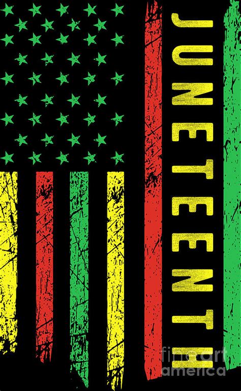 Juneteenth In A Flag For Black History African American Flag Digital