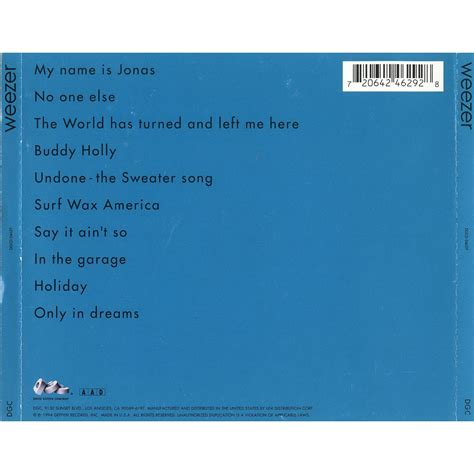 Weezer Blue Album Weezer Mp3 Buy Full Tracklist