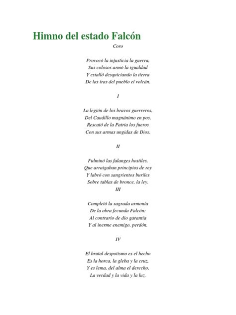 Himno Del Estado Falcón Pdf