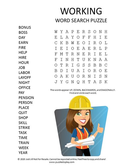 Work Related Word Searches