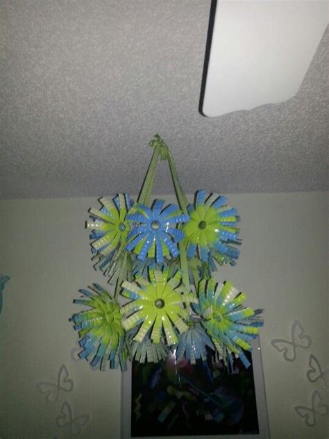 Diy Chandelier Made Out Of Water Bottles Made By My Niece Who Saw It In