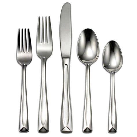 oneida flatware stainless steel sets lincoln piece silverware spoon setting table place forks cutlery linden service walmart tableware elegance dining