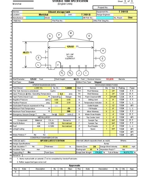 Downstream segment api standard 650 eleventh edition, june 2007 addendum 1. 36158577-API-650-Tank-Design-1 | Foot (Unit) | Stress ...